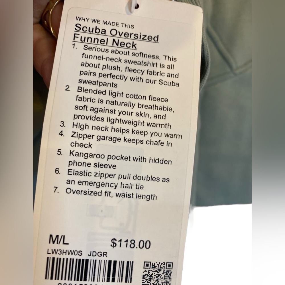 NWT Lululemon scuba oversized funnel neck pullover Size M/L - Picture 5 of 6